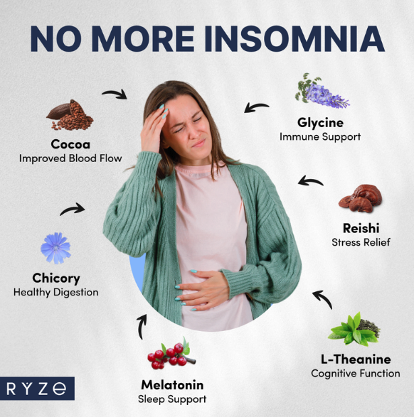 No more insomnia — RYZE wellness ad